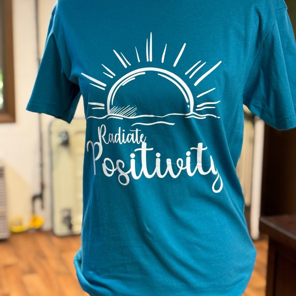 Teal Radiate Positivity Short Sleeve Tee